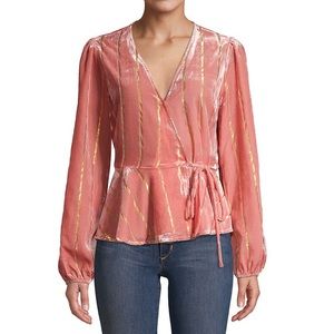 Lost + Wander Striped Velvet Wrap Top | NWT | XS